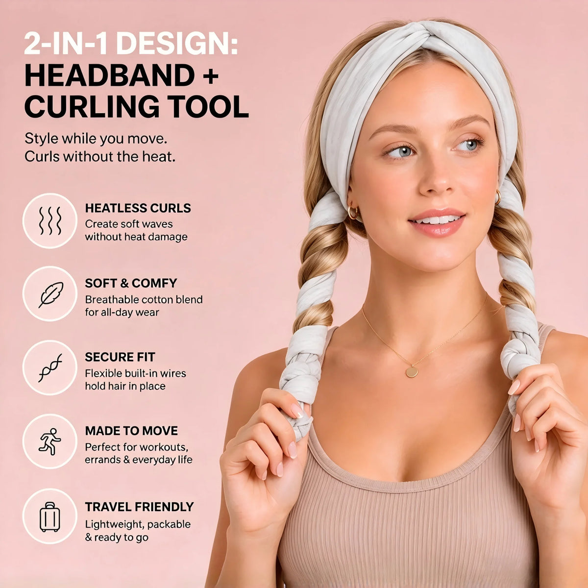 Effortless Heatless Curling Headband
